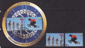 New Zealand-Scott#B166-7a-used set & sheet-Cyclists-Bicycles