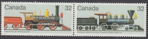 Canada - #1037a Canadian Locomotives Se-tenant Pair  - MNH