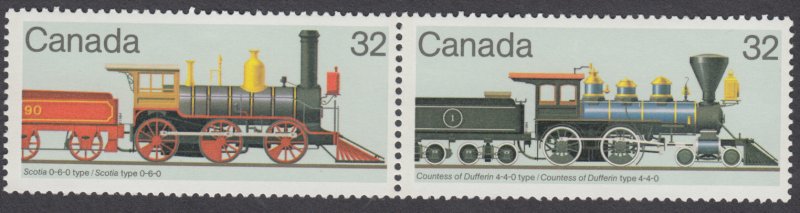 Canada - #1037a Canadian Locomotives Se-tenant Pair  - MNH