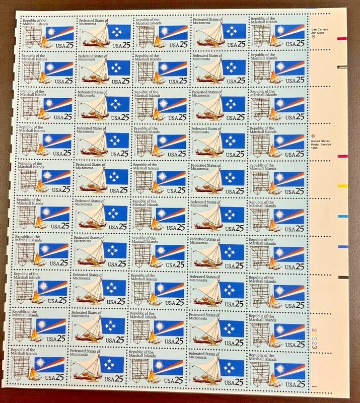 2506-2507   Micronesia/Marshall Island  MNH 25 c Sheet of 50 FV $12.50