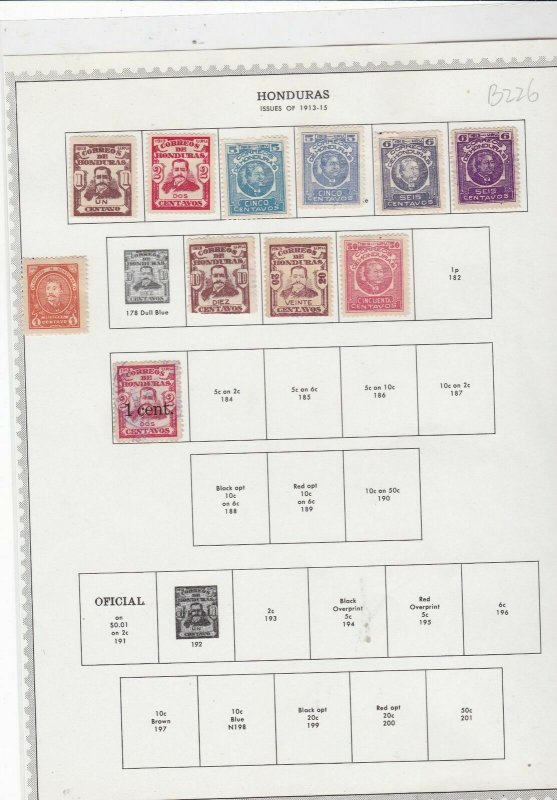 honduras 1913-15 stamps   ref 10621