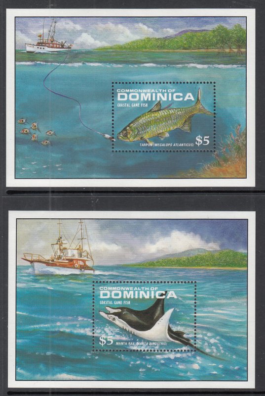 Dominica 1144-1145 Fish Souvenir Sheets MNH VF