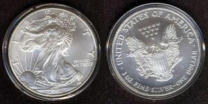 2002 SILVER EAGLE 1 OUNCE .999 SILVER