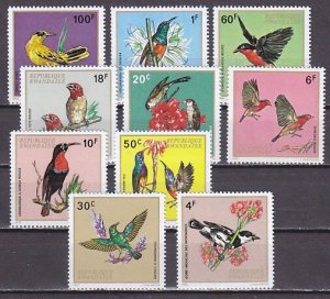 Rwanda, Scott cat. 457-466. Various Birds issue.