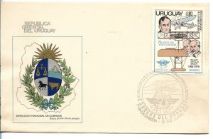 URUGUAY 1979 75 YEARS OF ENGINE FLIGHT AVIATION W. O. WRIGHT FIRST DAY COVER FDC