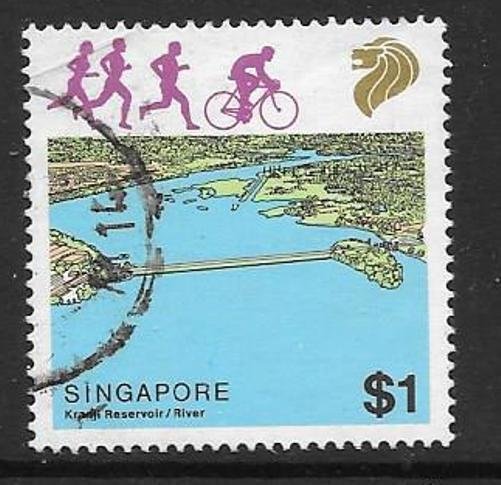 SINGAPORE SG560 1987 $1 RIVER CONSERVATION FINE USED