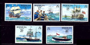 Bermuda 355-59 MNH 1975 Sailing Ships  #2