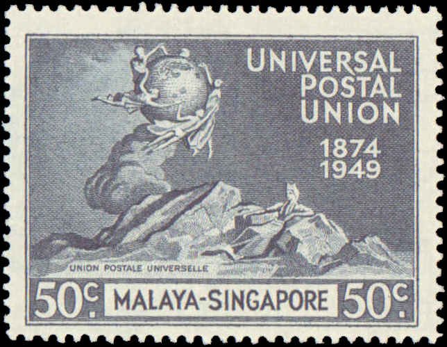 Singapore #23-26, Complete Set(4), 1949, UPU, Hinged