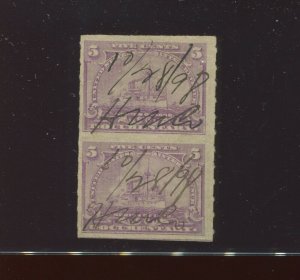 R167a Var Vertical Pair Imperf Between Used Pair of Stamps  (R167 A1) UNLISTED