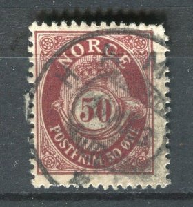 NORWAY; 1890s early classic 'ore' type used Shade of 50ore. + fair Postmark