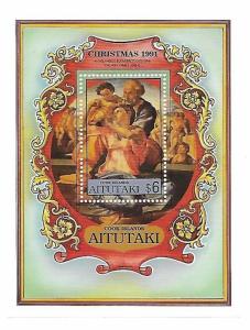 Aitutaki 1991 Christmas paintings S/S MNH C2