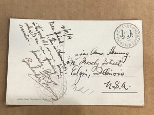 2/11/1919 US APO 736 WWI Chamonix France Glacier Postcard Anna Hearning Elgin IL