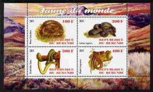 BURUNDI - 2011 - World Fauna, Snakes #1 - Perf 4v Sheet - MNH - Private Issue