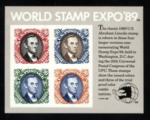 SCOTT 2433 $3.60 1998 WORLD STAMP EXPOSITION SOUVENIR SHEET ISSUE MNH OG VF!