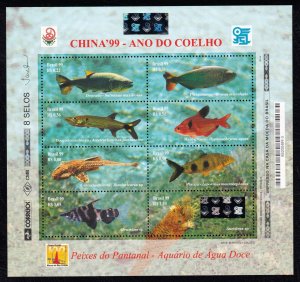 Brazil 1999 Fishes - China Exhibition Mint MNH Miniature Sheet SC 2722