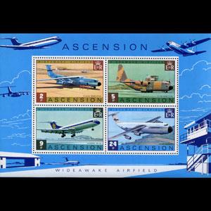 ASCENSION 1975 - Scott# 188a S/S Airfield Planes NH