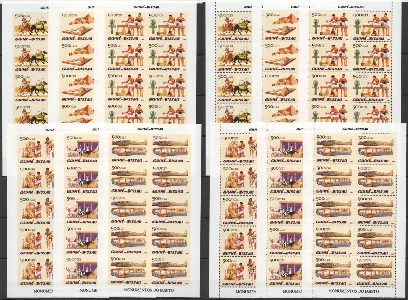 Eb241 Imperf,Perf 2005 Guinea-Bissau Egypt Art Architecture Monuments 20Set Mnh