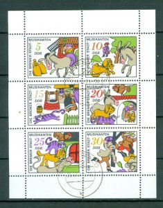 DDR. Germany. 1971. Souvenir Sheet Cancel. Fairytales Town Musicians. Sc# 1344a.