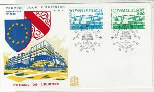 France 1987 Council of Europe Picture Slogan Cancels & Stamp FDC Cover Ref 27476