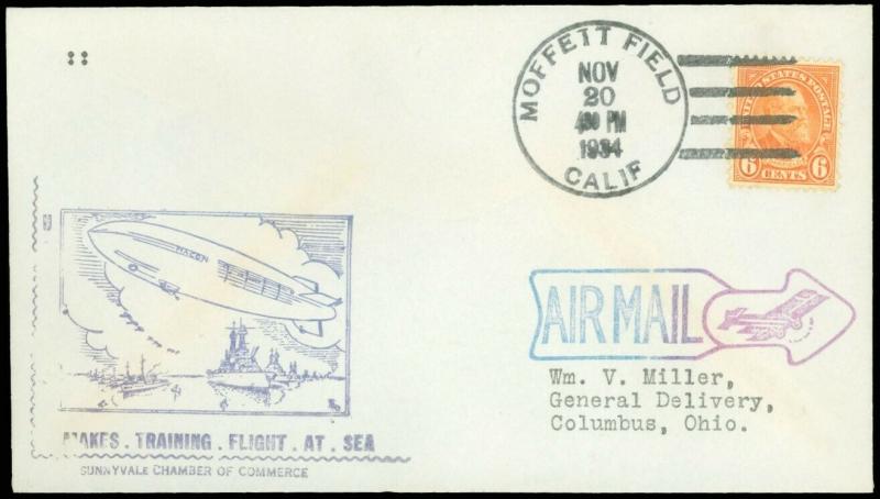 11/20/34 USS MACON MAKES TRAINING FLIGHT AT SEA, Mellone's $75.00, Only 19 Made