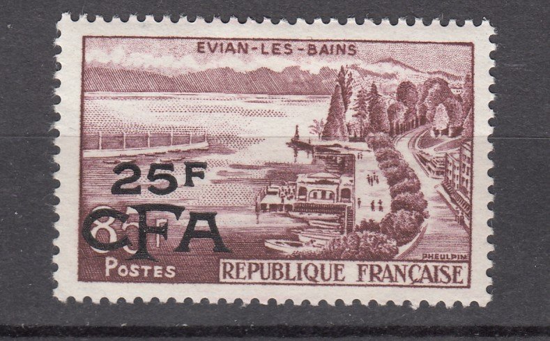 J27587  1957-60 french reunion mh #334 ovpt