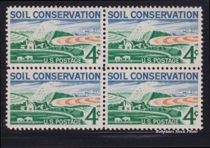 BOBPLATES #1133 Soil Conservation Block of 4 F-VF NH SCV=$1