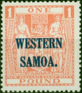 Western Samoa 1935 £1 Pink SG192 Superb MNH