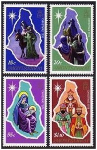 Montserrat 355-358,358a,MNH.Michel 355-358,Bl.10. Christmas 1976.Map,Bethlehem,