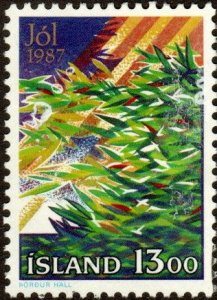 Iceland 652 - Used - 13k Christmas / Fir Branch (1987) (cv $0.60)