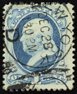 U.S. Used Stamp Scott #156 1c Franklin. SOTN NY Supplementary Mail Cancel.