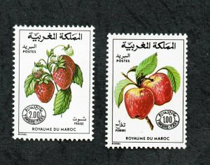 1986 - Morocco - Maroc - Fruits- Apple- Straberry- Pomme- Fraise- Set 2V.MNH** 