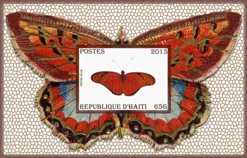 HAITI SHEET CINDERELLA IMPERF BUTTERFLIES INSECTS
