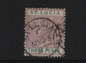 St Lucia 1886 SG40 Threepence Die I- used