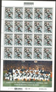 Brazil 2001 Football Soccer FC Vasco da Gama Full Sheet MNH