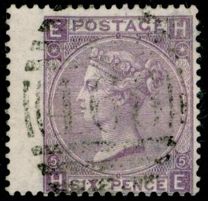 SG97, 6d lilac PLATE 5, good USED. Cat £100. HE