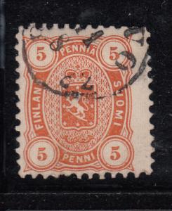 Finland 1875-81 used Scott #18 5p Coat of Arms Cancel possibly Alavo