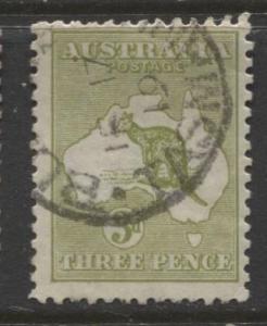 Australia - Scott 47 - Kangaroo -1915 - FU - Wmk 10 - Die I - 3d Stamp7