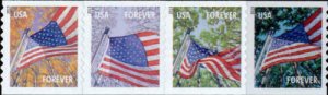 2013 46c Forever Flags for All Seasons, Strip of 4 Scott 4770-4773 Mint F/VF NH