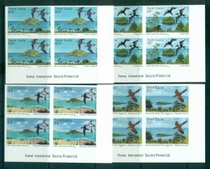 St Lucia 1985 Nature Reserves, Birds in Habitats IMPERF Imprint Blk 4 MUH lot...