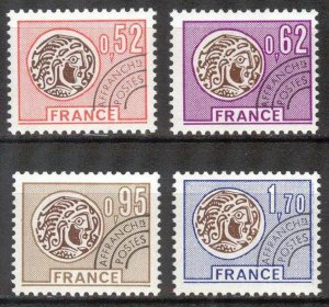 France 1976 Precancelled stamps West Celtic Coins from Gaul (II) set of 4 MNH