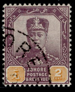 MALAYSIA - Johore EDVII SG62, 2c dull purple & orange, VERY FINE USED.