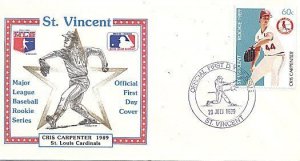 ST. VINCENT 1989 BASEBALL CRIS CARPENTER CARDINALS FDC