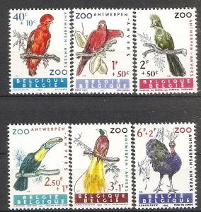 Belgium B712-B717 MNH 1962 Birds CV $5.80