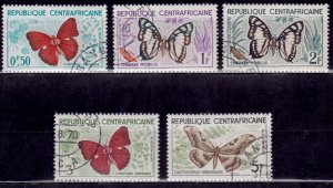 Central African Republic, 1960, Butterflies, sc#4-8, used**