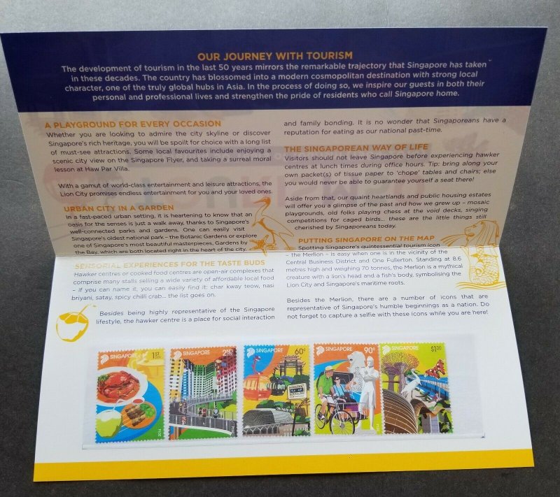*FREE SHIP Singapore 50 Years Tourism 2014 Food Butterfly Bicycle (p.pack) MNH