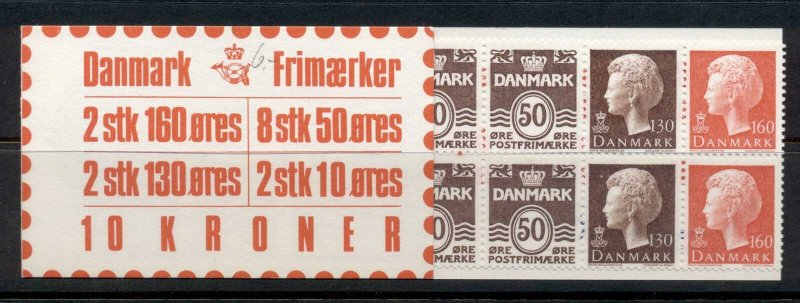 Denmark 1979-82 booklet 2x10, 8x50, 2x130, 2x160 MUH