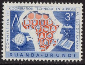 Thematic stamps RUANDA URUNDI 1960 TECHNICAL ASSISTANCE 222 mint