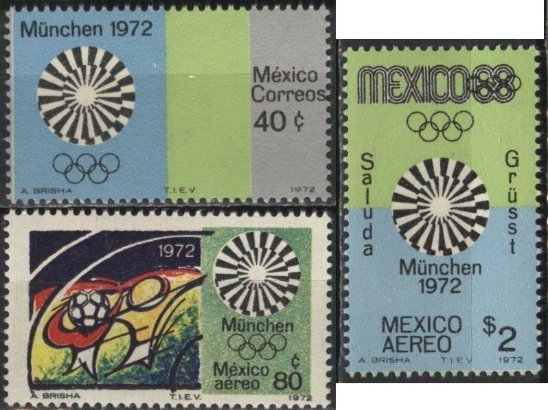 Mexico 1047, C410-C411 (mnh) Munich Olympics (1972)