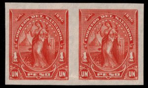 ✔️ EL SALVADOR 1896 - PEACE IMPERF PAIR PROOF HBNC SC.145 MNGAI [032]