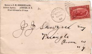 United States York Waverly 1898 numeral duplex  2c Trans Mississippi  Bit red...